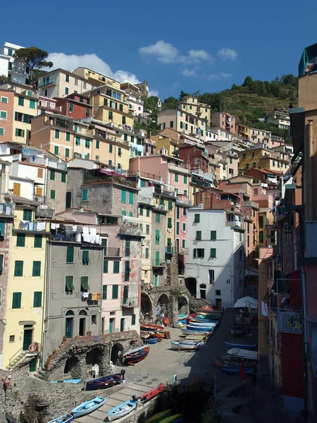 Riomaggiore Один Городов Cinque Terre Италии — стоковое фото