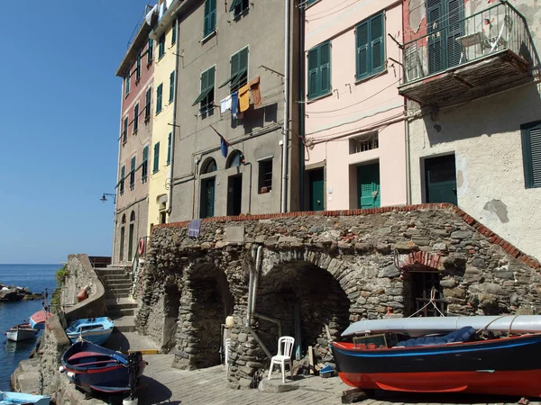 Riomaggiore Talya Nın Cinque Terre Kentlerinden Biri — Stok fotoğraf