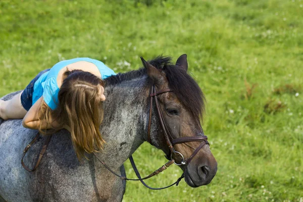 Young Girl Her Horse Royalty Free Stock Photos