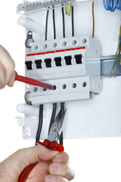 stock image work on electrical distribution