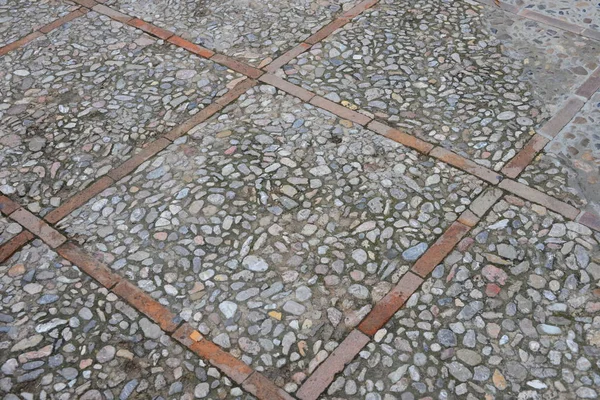 Pavimentação Superfície Pedras Pedra Paralelepípedo — Fotografia de Stock