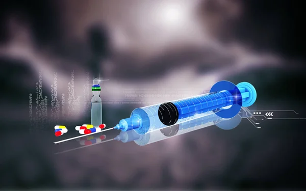 Digital Illustration Syringe Colour Background — Stock Photo, Image