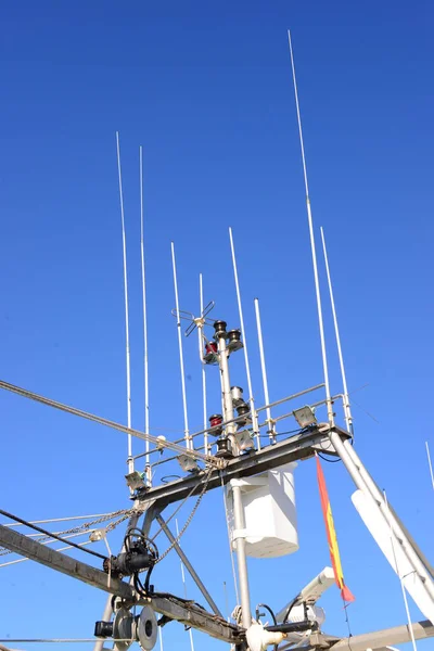 Alicante Spanien Hamn Hav Medelhavet Fartyg Radioantenn — Stockfoto