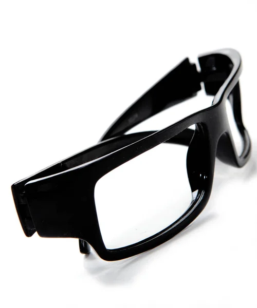 白色背景的黑色眼镜 — 图库照片