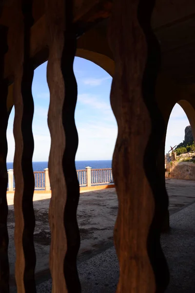 Hausfassaden Soller Strand Mallorca Spanien Balearen — Stockfoto