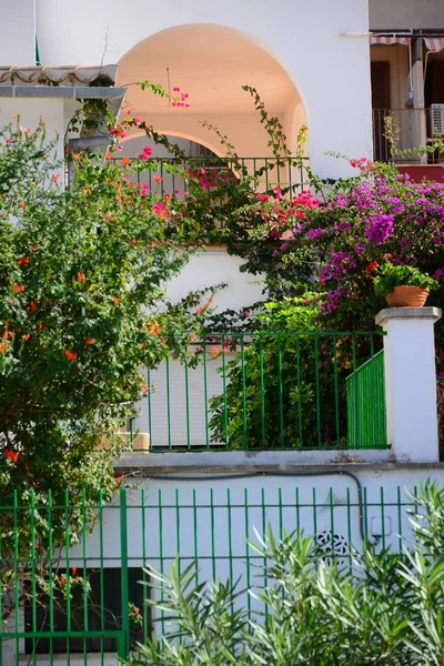 Hausfassaden Mallorca Soller Strand Spanien — Stockfoto