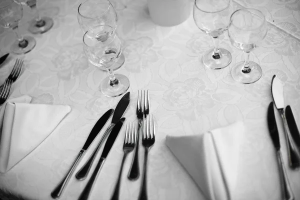 Tiro Com Uma Mesa Jantar Restaurante — Fotografia de Stock