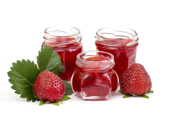 Marmellata Fragole Con Fragole Fresche — Foto Stock