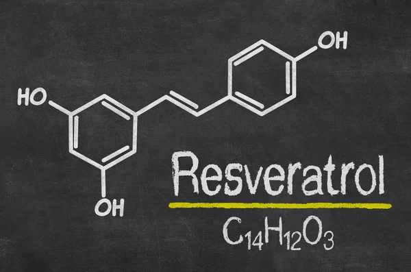 Ardósia Com Fórmula Química Resveratrol — Fotografia de Stock