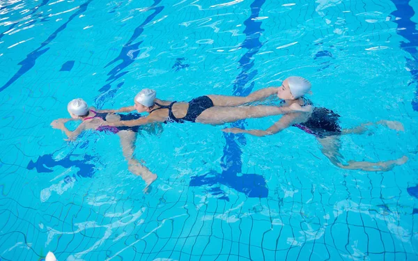 Ação Ajuda Resgate Escola Natação Piscina — Fotografia de Stock