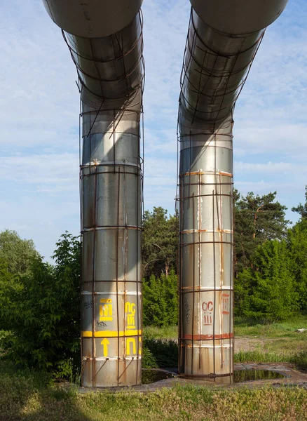 Elevated Section Pipelines Forest Sky — Stock Photo, Image