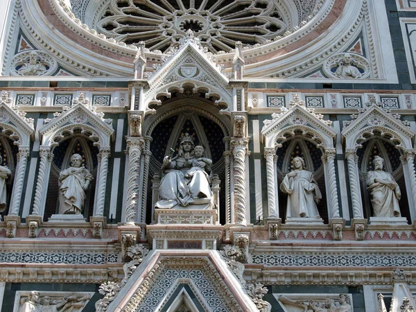 Florencia Alcance Los Detalles Fachada Duomo —  Fotos de Stock