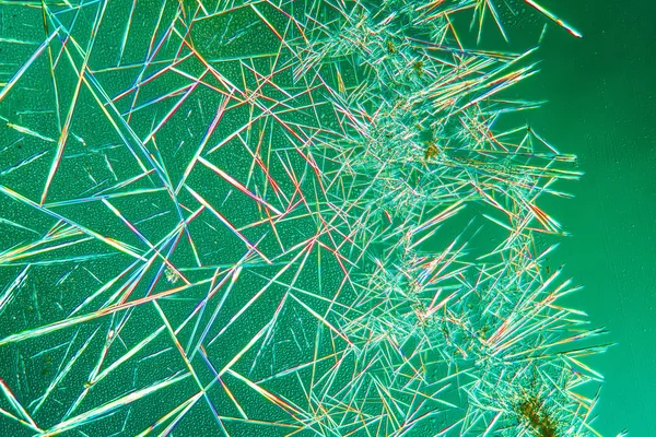 Kristallen Gepolariseerd Licht Microscopische Celtextuur — Stockfoto