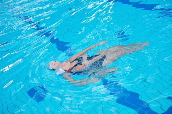 Ação Ajuda Resgate Escola Natação Piscina — Fotografia de Stock