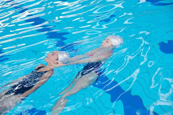 Ação Ajuda Resgate Escola Natação Piscina — Fotografia de Stock