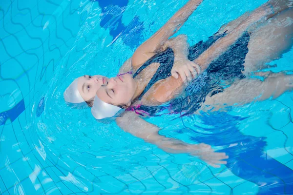 Ação Ajuda Resgate Escola Natação Piscina — Fotografia de Stock