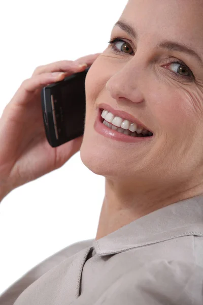 Woman Stuck Phone Stock Image