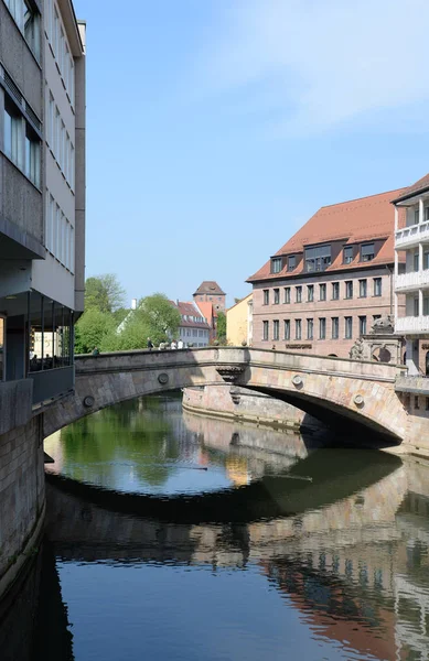 Meat Bridge Bridge Pegnitz River Stream Nuremberg Architecture Franconia Bavaria — Foto Stock