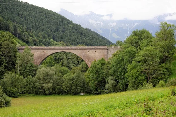 Puente Stephan Histórico Puente Piedra Frente Paso Brenner —  Fotos de Stock