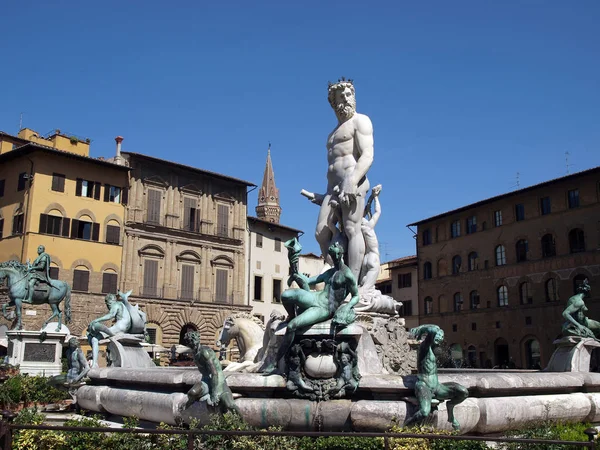 Fonte Neptuno Por Bartolomeo Ammannati Piazza Della Signoria Florença Itália — Fotografia de Stock