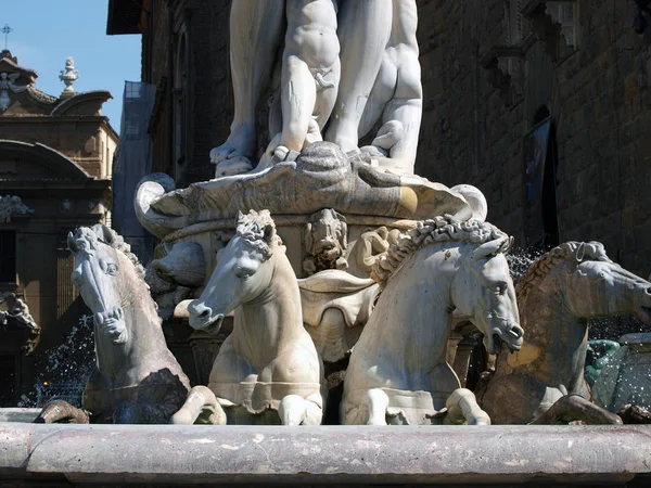 Fontänen Neptunus Bartolomeo Ammannati Piazza Della Signoria Florens Italien — Stockfoto