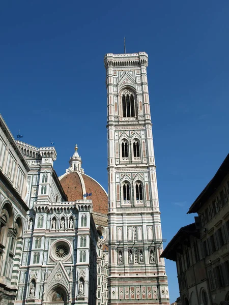 View Giotto Bell Tower Duomo Florence — стоковое фото