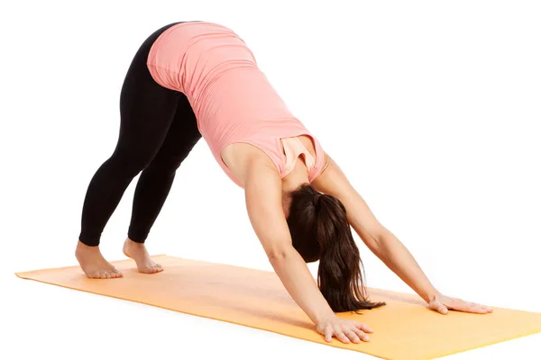 Ejercicios Yoga Sobre Fondo Blanco —  Fotos de Stock