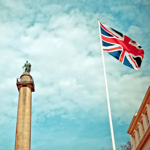 Duke York Column Londonban Union Jack Mellett Nagy Britannia Zászlaja — Stock Fotó