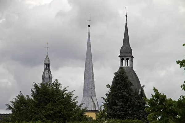 Blick Auf Drei Türme Lemgo — Stockfoto