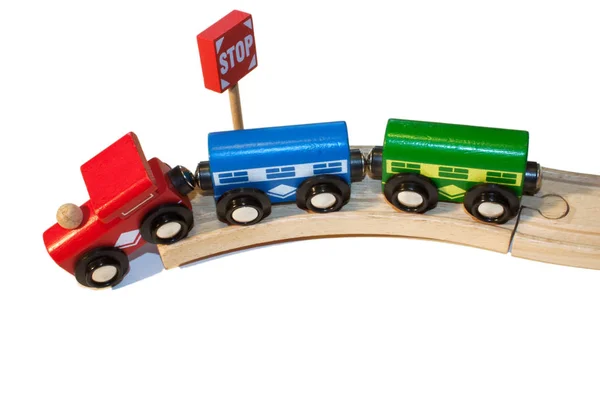 Brinquedo Trem Isolado Fundo Branco — Fotografia de Stock