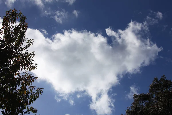 Weiße Große Wolken Blauen Himmel — Stockfoto