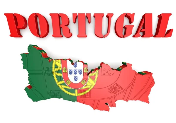 Mapa Ilustração Portugal Com Mapa Brasão Armas — Fotografia de Stock