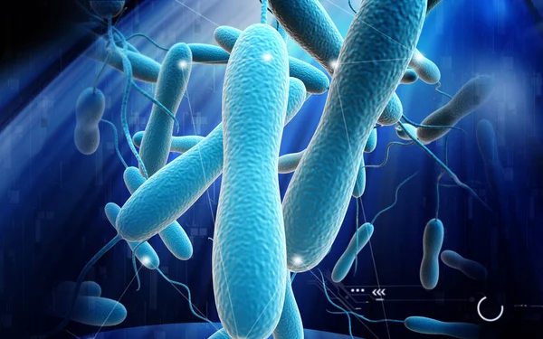 Ψηφιακή Απεικόνιση Βακτηρίων Χολέρας Έγχρωμο Φόντο — Φωτογραφία Αρχείου