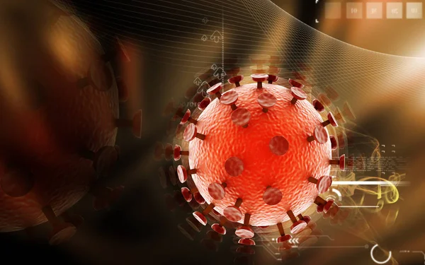 Digital Illustration Hiv Virus Colour Background — Stok fotoğraf