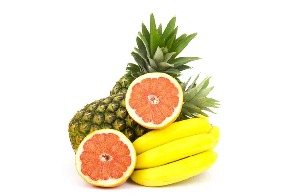Fresh Fruits White Background — Stock Photo, Image