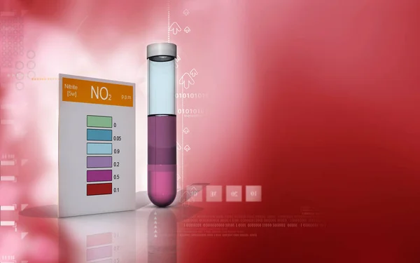 彩色背景下亚硝酸盐测试的数字图像 — 图库照片