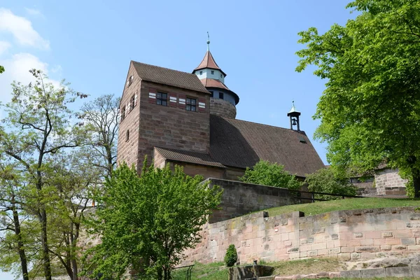 Hrad Norimberk Hrad Norimberk Zeď Hradní Zeď Montáž Věž Přiměřená — Stock fotografie