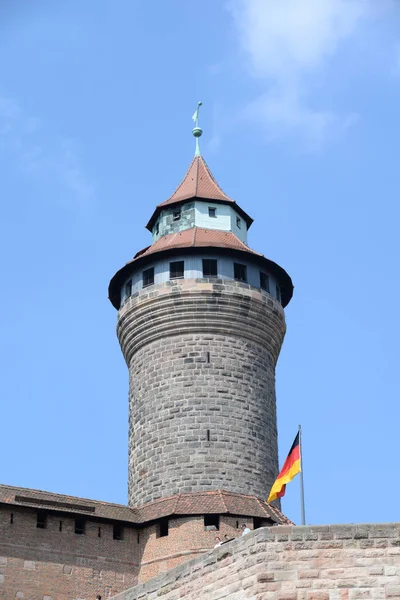 Torre Sinnwell Torre Torre Torre Vigilancia Castillo Nuremberg Castillo Nuremberg —  Fotos de Stock
