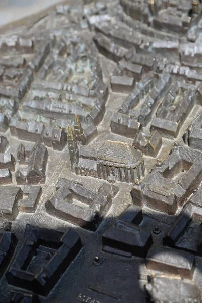 Модель Місто Нюрнберг Франконія Баварія Німеччина Мініатюра Скульптура Пластик Старе — стокове фото