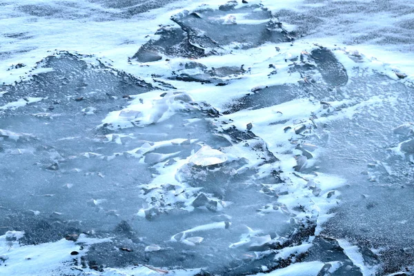 纹理河冰拍摄特写 — 图库照片