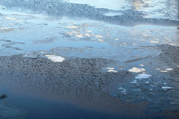 纹理河冰拍摄特写 — 图库照片