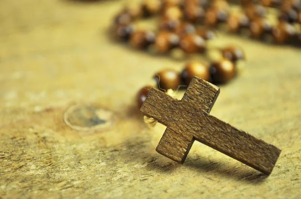 Wooden Cross Saltwater Crocodile — Stock Photo, Image