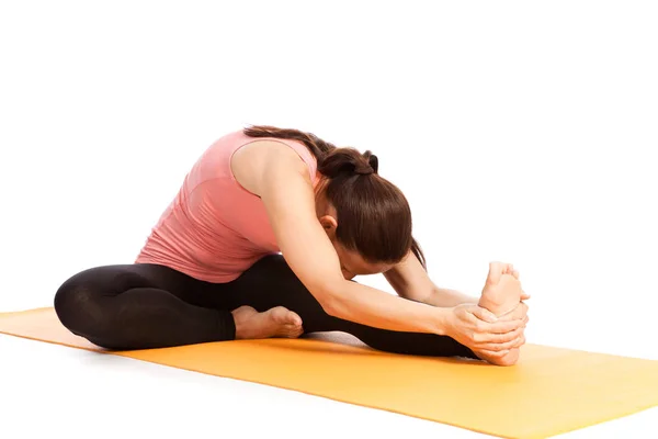 Yoga Exercises Front White Background Stock Image