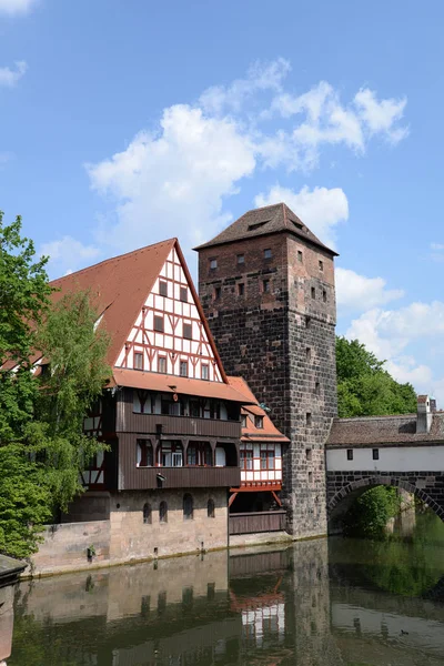 Wine Perfect Wine Stadl Water Tower Tower Watchtower Bridge Pegnitz — Fotografia de Stock