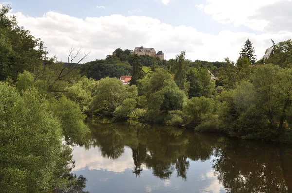 Nahe Ebernburg Kasteel Rivier Bach Fort Slechte Munster Slechte Munster — Stockfoto