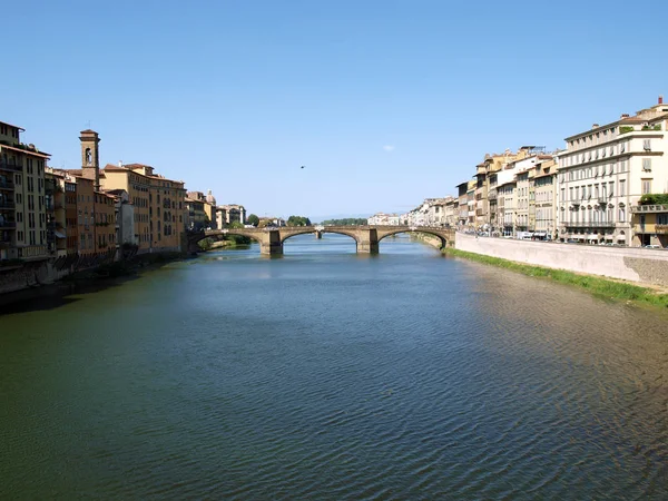 Florencja Rzeki Arno Ponte Vecchio — Zdjęcie stockowe