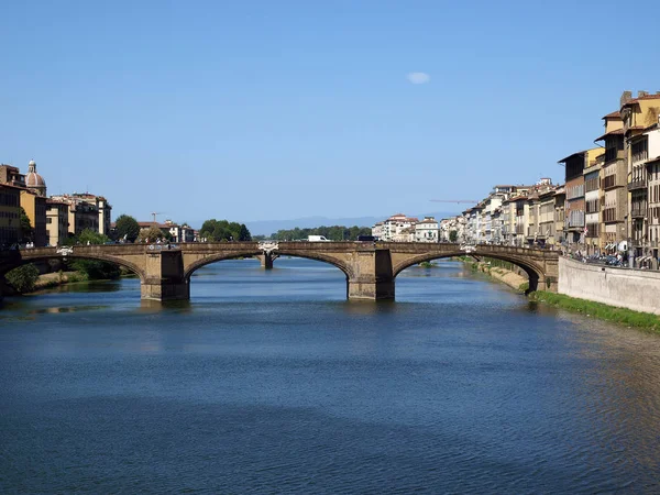 Florencja Rzeki Arno Ponte Vecchio — Zdjęcie stockowe