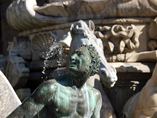 Fontaine Neptune Par Bartolomeo Ammannati Piazza Della Signoria Florence Italie — Photo