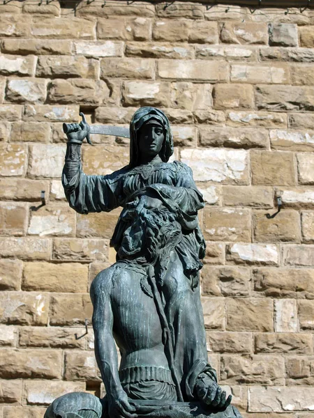 Florenz Die Statue Von Judith Und Holofernes Die Statue Von — Stockfoto