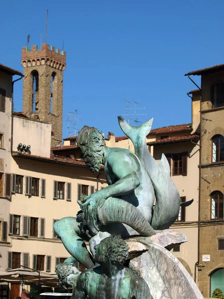 Neptunus Fontän Piazza Della Signoria Florens — Stockfoto